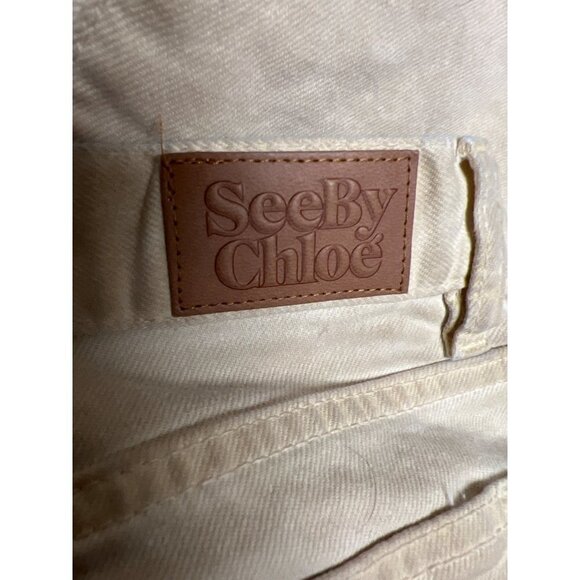 See by Chloe Tan Button Fly Jeans Pants Women's Size 29 - Picture 12 of 12